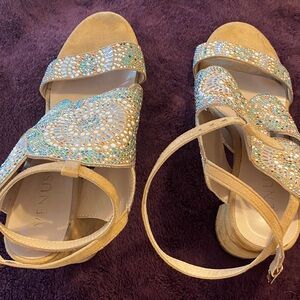 VENUS Beige Beaded Women's Sandals